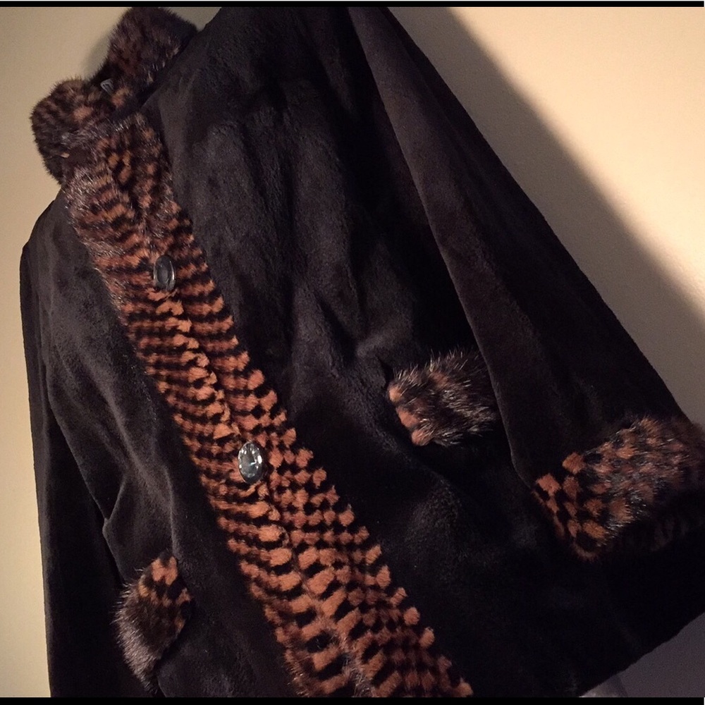 Genuine Reversible Mink Car Coat Sz 14 - Picture 3 of 6